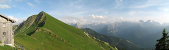 Blick von der Tölzer Hütte ins Karwendel