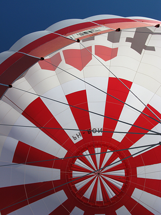 Ballonhülle während der Fahrt